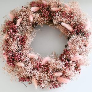 Pakket lente 13:  berkenkrans met gypsophila en laugurus