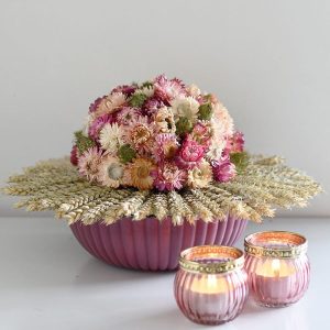 Pakket 5 -  Cirkel met tarwe op pot met gedroogde bloemen
