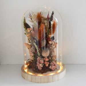 Pakket Herfst 11 - Stolp met led en droogbloemen