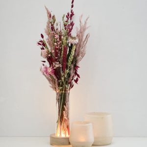 Pakket 44 - Droogbloemen in vaasje met ledverlichting
