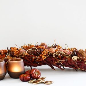 Pakket Herfst 23: langwerpige boog met chilipepers en herfst droogmaterialen