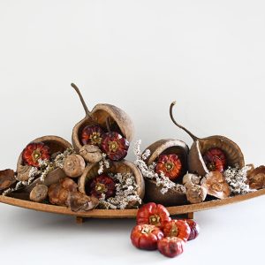 Pakket Herfst 21 : houten schaal met budha nuts