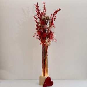 Pakket Valentijn 22 - Vaas met led en droogbloemen