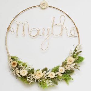Pakket 26  - Gouden ring  in groen/witte kleuren , gepersonaliseerd.