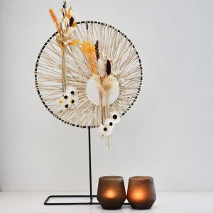 Pakket 38 -  Ronde staander met koord en droogbloemen