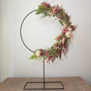 Pakket 12 -  Ronde staander met droogbloemen