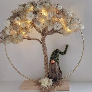 Pakket 2;  levensboom met ijslandmos en gnoom met led
